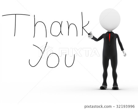 Businessman writting the word thank you 32193996