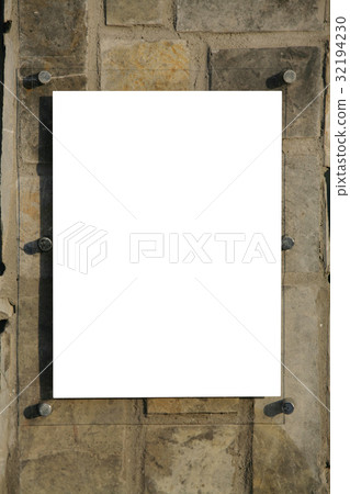 blank sign over pannel rock background 32194230