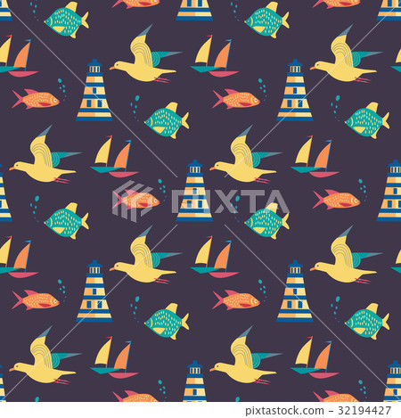 Maritime icons pattern Maritime icons pattern 32194427