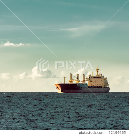 Red cargo ship 32194665