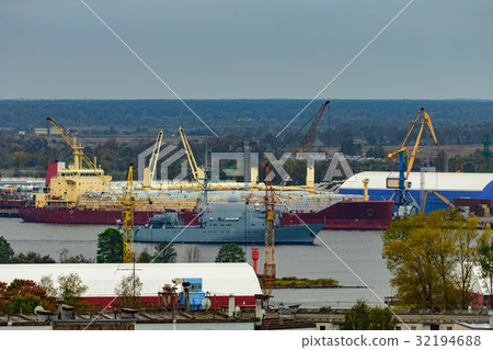 Military ship sailing 32194688