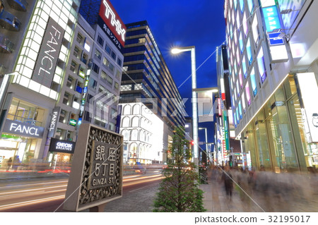 Night view of Ginza 5-chome 6-chome 32195017