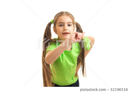 a charming little girl posing in Studio 32196516