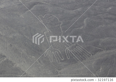 Nazca ground painting hand Nazca ground painting hand 32197116