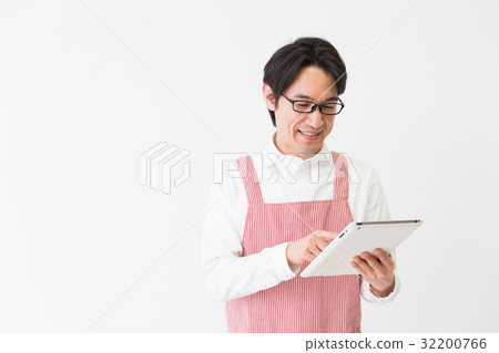 有圍裙的男性男性片劑 有圍裙的男性男性片劑 32200766