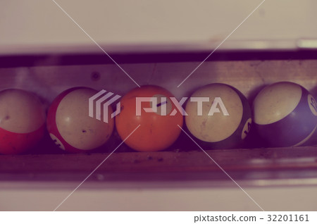 Set of balls for a game of pool billiards Set of balls for a game of pool billiards 32201161