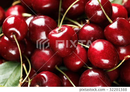 lot of ripe cherries background 32201388