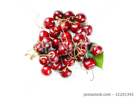 Pile of cherries isolated Pile of cherries isolated 32201391