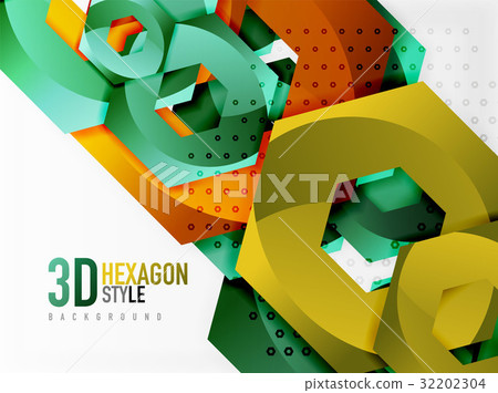 Vector 3d hexagon background - Stock Illustration [32202304] - PIXTA