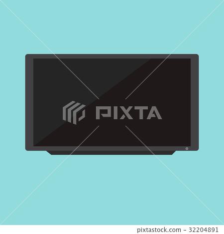 Flat Black Television vector Flat Black Television vector 32204891