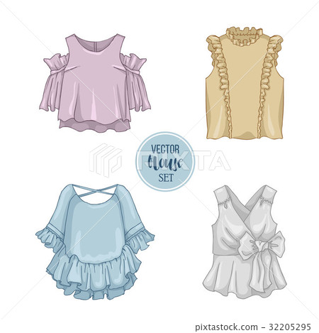 Color set of woman casual clothes Color set of woman casual clothes 32205295