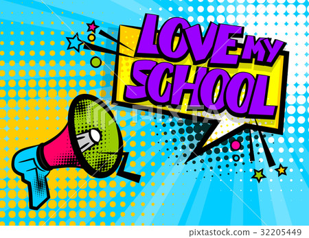 Megaphone pop art love school 32205449