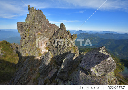 看日光Shirane火山北坡的Iwamine和Oze方向 看日光Shirane火山北坡的Iwamine和Oze方向 32206787