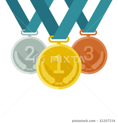 Medals from gold, silver and bronze 32207154