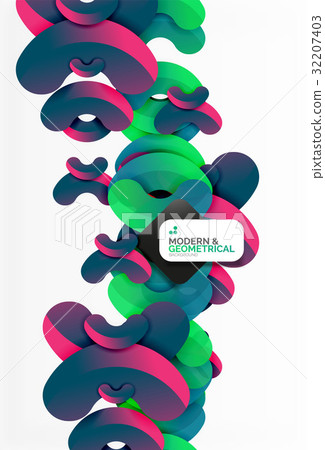 Abstract color geometric round shapes on white 32207403