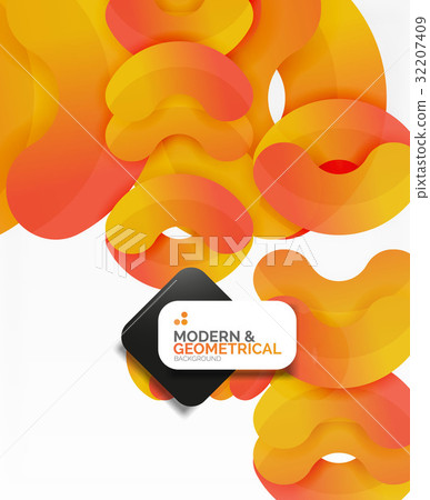 Abstract color geometric round shapes on white Abstract color geometric round shapes on white 32207409