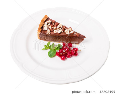 Chocolate cheesecake with hazelnuts. 32208495