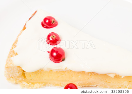 Lemon pie with sweet cream closeup. Lemon pie with sweet cream closeup. 32208506