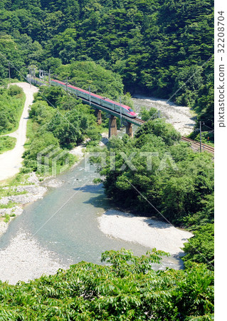 Riding in the valley of Lake Tazawa in summer Akita Shinkansen Komachi 32208704