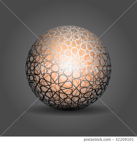 3d Sphere Decorated With Geometric Abstract Shape 3d Sphere Decorated With Geometric Abstract Shape 32209101