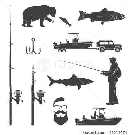 Set of fishing icon. Vector illustration. Set of fishing icon. Vector illustration. 32213674