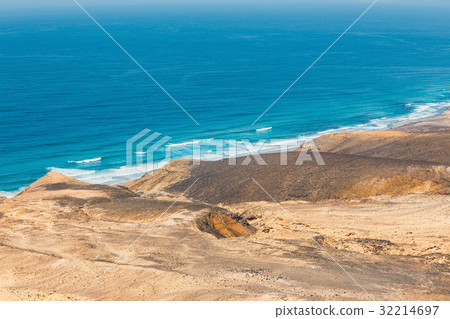 View of Cofete beach in Fuerteventura Island View of Cofete beach in Fuerteventura Island 32214697