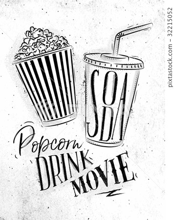 Poster soda popcorn - Stock Illustration [32215052] - PIXTA