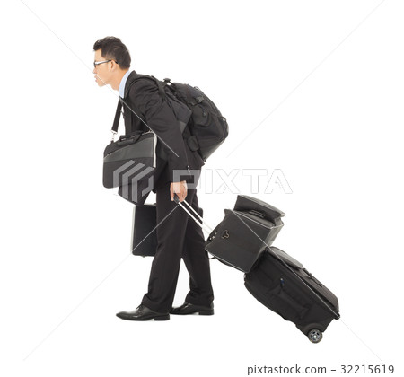 tired young businessman pulling and taking tired young businessman pulling and taking 32215619