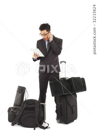 unbelievable businessman watching on tablet unbelievable businessman watching on tablet 32215624