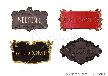 welcome sign isolated on white 32215911