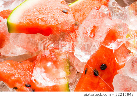 Summer image watermelon and cracked ice 32215942