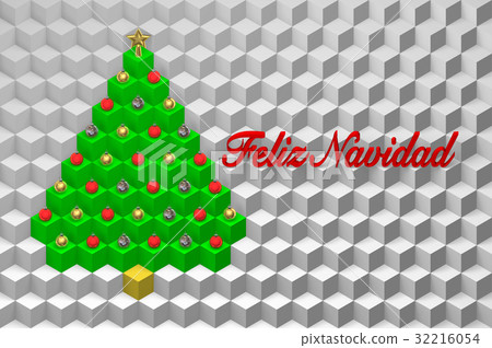 Merry Christmas Tree 3D 32216054