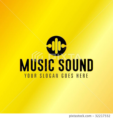 Music Emblem with Golden Background 32217332