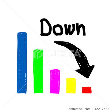 Graph going down - Stock Illustration [32217382] - PIXTA