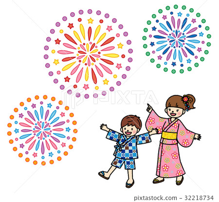 Yukata children's fireworks festival Yukata children's fireworks festival 32218734