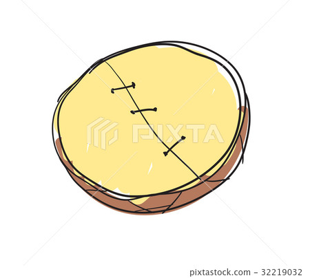 Shamanic tambourine hand drawn isolated icon 32219032