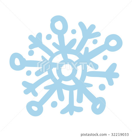 Blue snowflake hand drawn isolated icon Blue snowflake hand drawn isolated icon 32219033