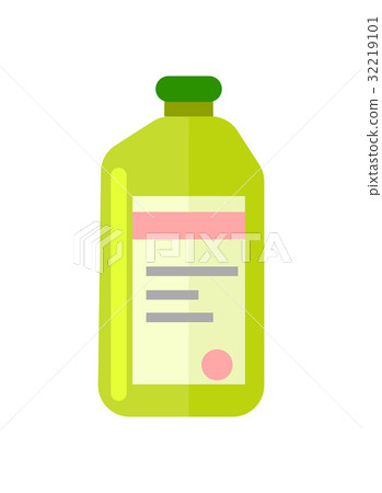 Plastic bottle with chemicals icon 32219101