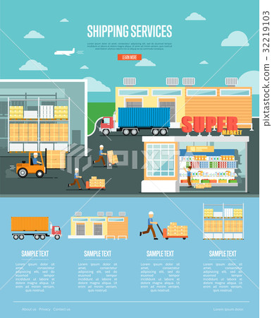 Shipping services and retail distribution poster 32219103