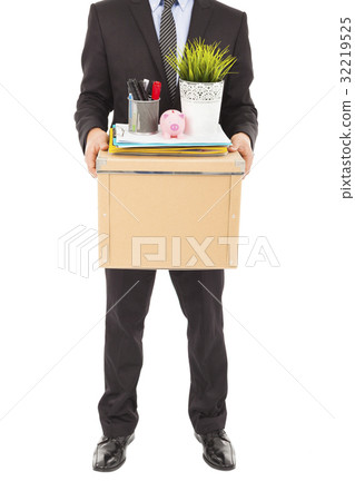 fired businessman carrying a box 32219525