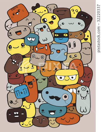 Funny cartoon faces. Vector clip art illustration Funny cartoon faces. Vector clip art illustration 32220337