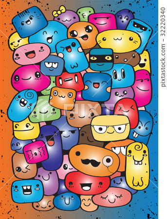 Funny cartoon faces. Vector clip art illustration Funny cartoon faces. Vector clip art illustration 32220340