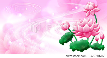 Pink lotus flower illustration and white background 32220607