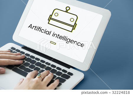 Robotic concept on a digital screen 32224818