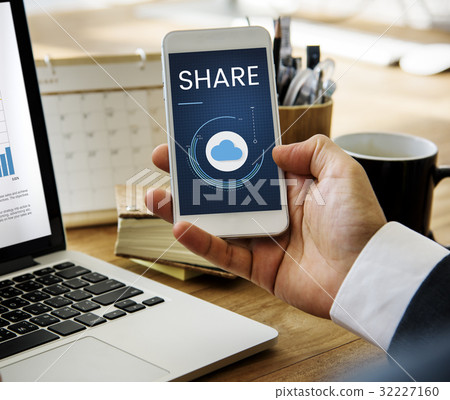 Cloud Network Online Storage Database Server Graphic 32227160