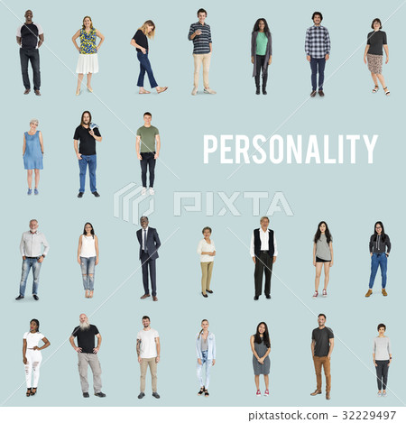 Various of diversity people full body standing with smiling on background Various of diversity people full body standing with smiling on background 32229497