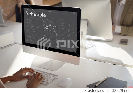 Graphic of personal organizer appointment Schedule on computer 32229554