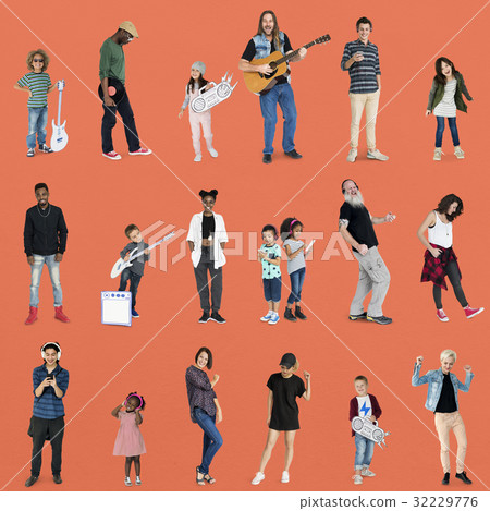 Diverse of People Enjoy Music Lifestyle Studio Isolated 32229776