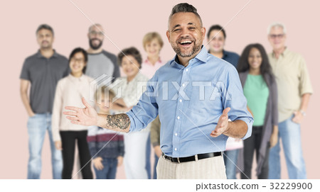 Diversity of People Generations Set Together Studio Isolated 32229900