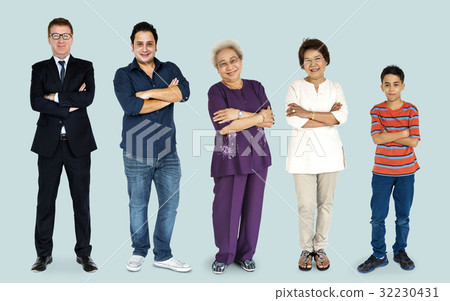 Diversity of People Generations Set Together Studio Isolated Diversity of People Generations Set Together Studio Isolated 32230431
